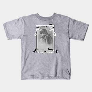 Vintage Design "Young Lady with her Cat" Kids T-Shirt